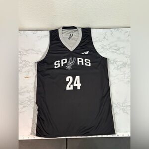 Spurs Give Pizza Hut Youth Basketball Jersey YM Reversible Black Silver 24